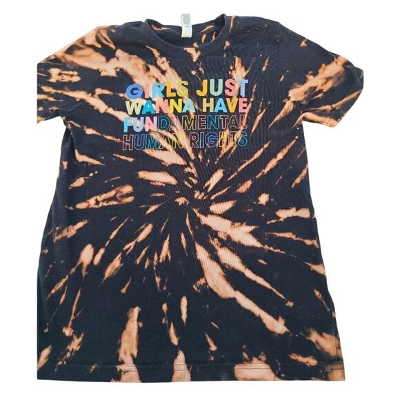 Girls Just Want To Have FunDAMENTAL HUMAN RIGHTS Tee, Size Girls L / Womens XS - Picture 1 of 5